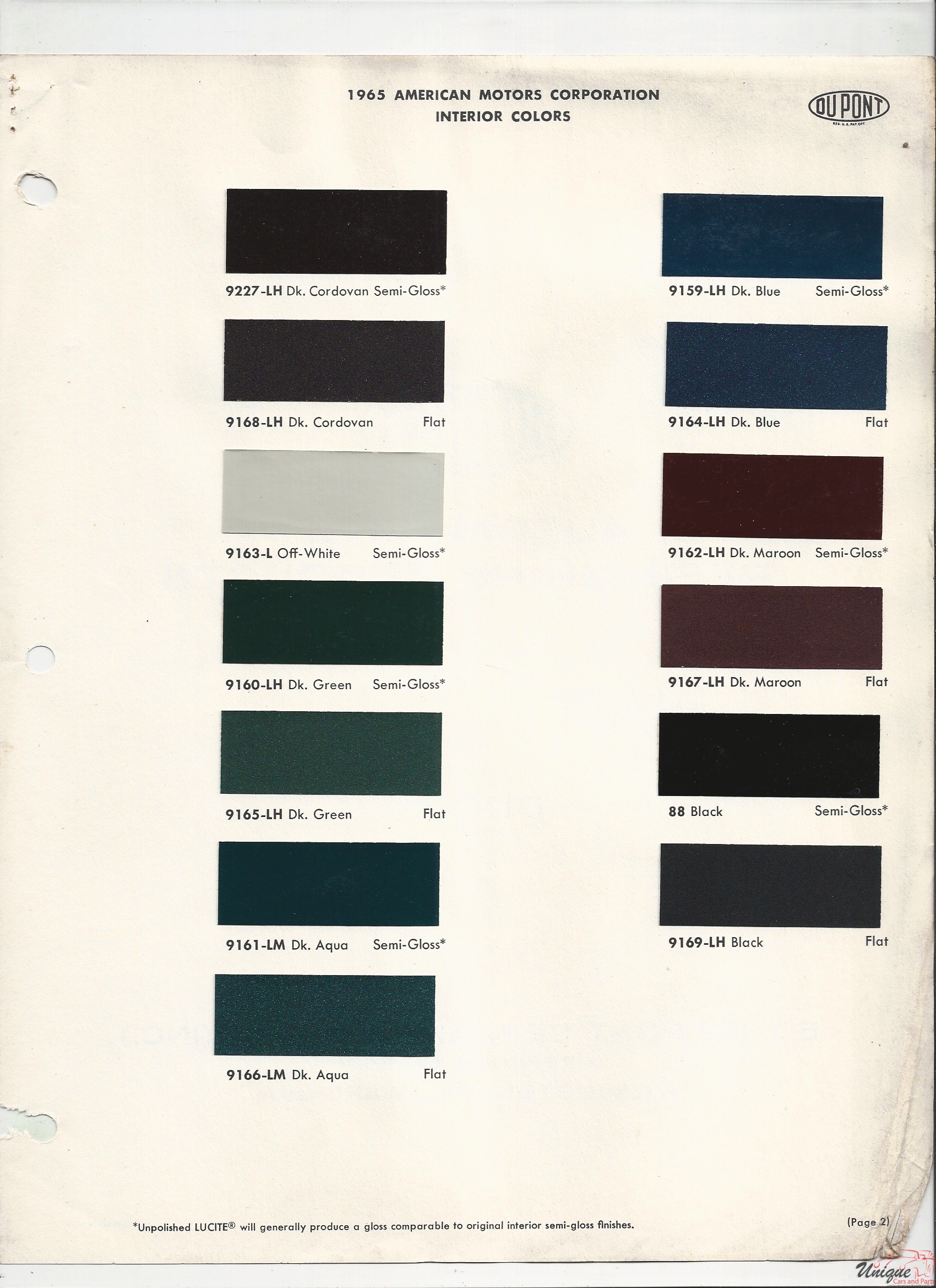 1965 AMC 1 Paint Charts
